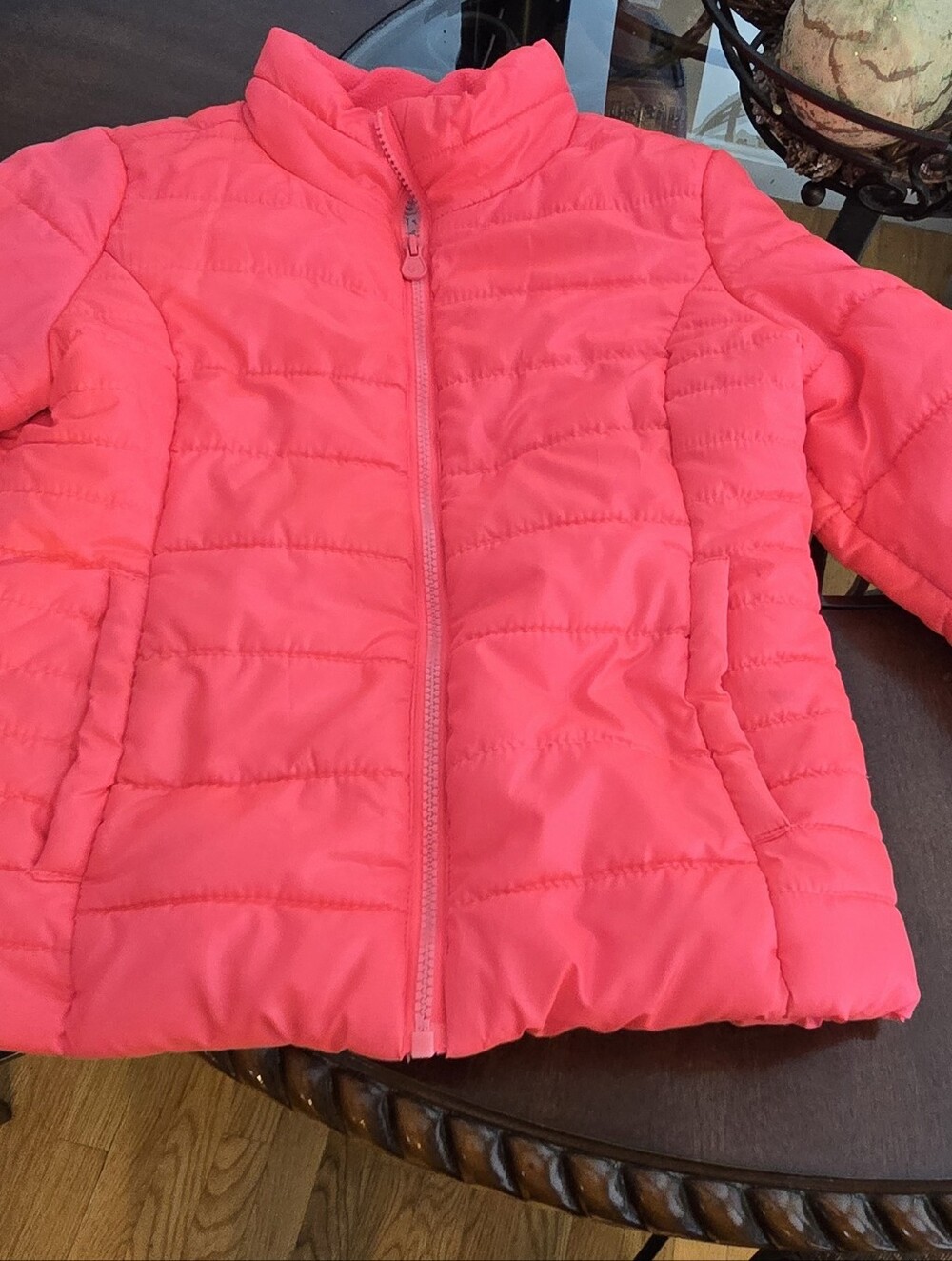 NWOT Justice Girls' Lightweight Quilted Jacket - Bright Coral, Sz 8/10